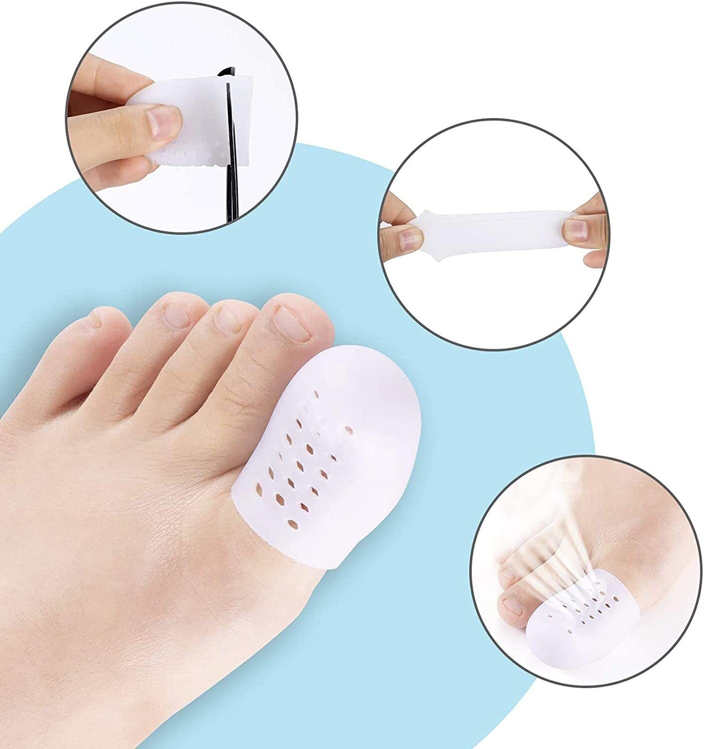 Toe Cap Silicone Sleeve Gel Cover Protector Tube Pain Relief Breathable
