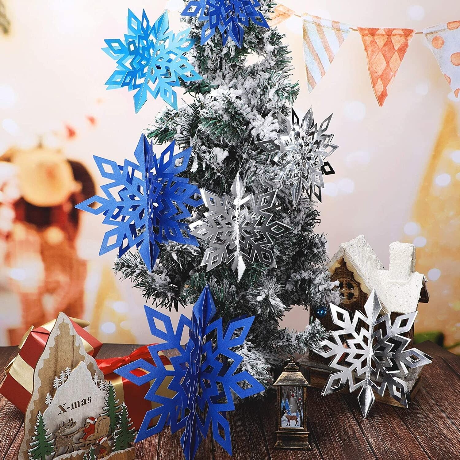 Christmas XMAS Tree Snowflakes Baubles Hanging Home Party Ornament Decorations