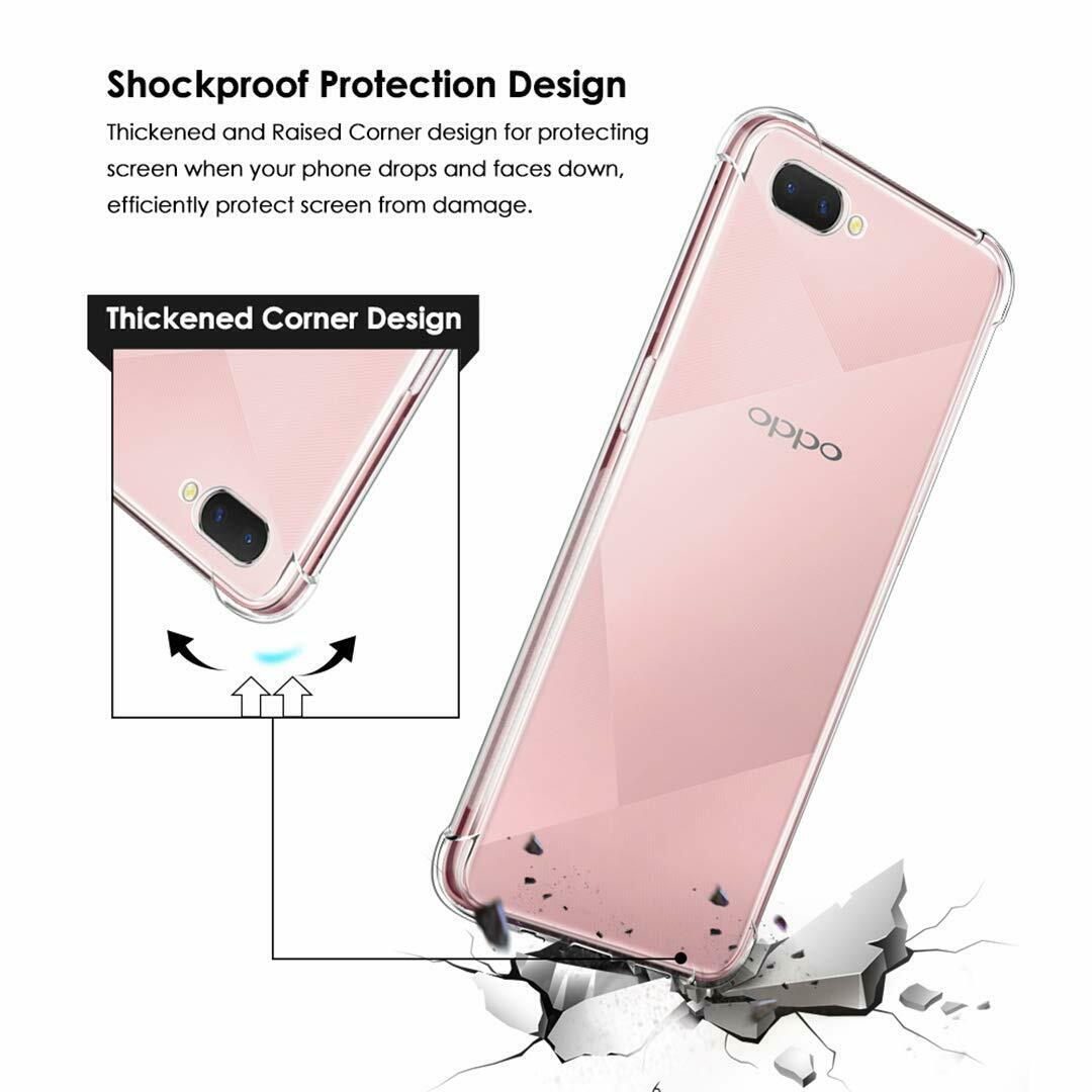 Shockproof Tough Gel Clear Case Cover for Oppo  AX5S