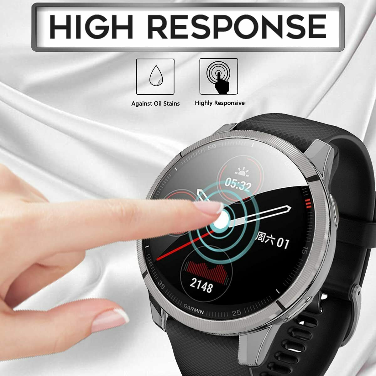 For Garmin Venu 2 Plus Shockproof Clear TPU Case Cover Shell Screen Protector