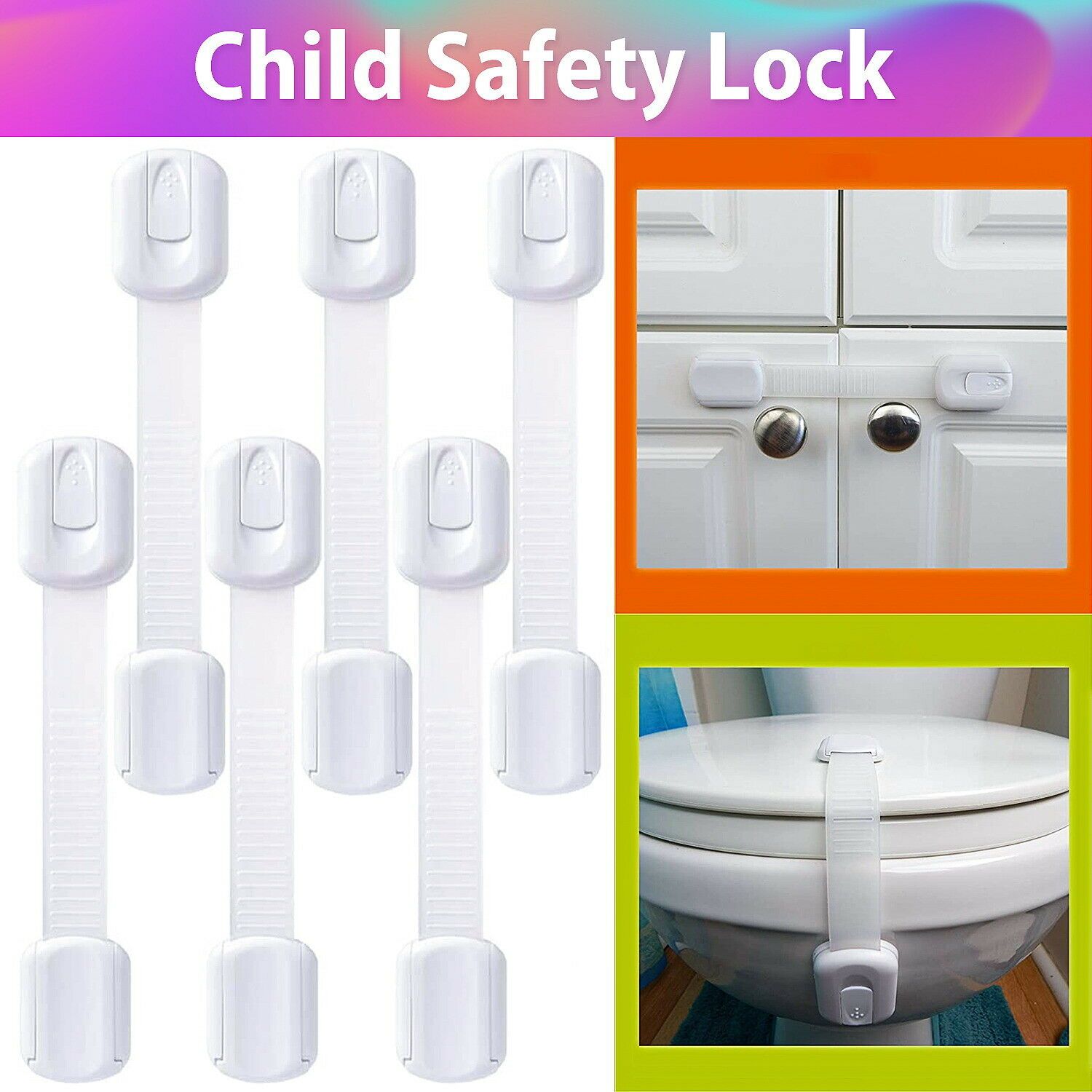 10/15 Child Kids Baby Safety Lock Door Fridge Drawers Cupboard Cabinet Adhesive