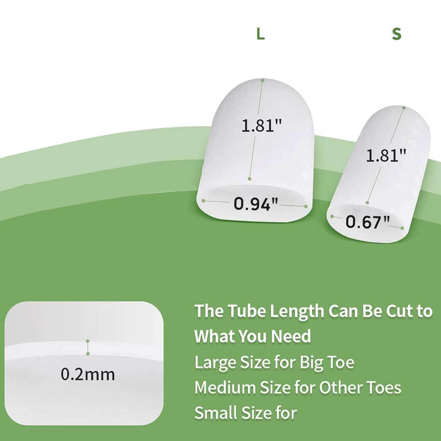 Toe Cap Silicone Sleeve Gel Cover Protector Tube Pain Relief Breathable