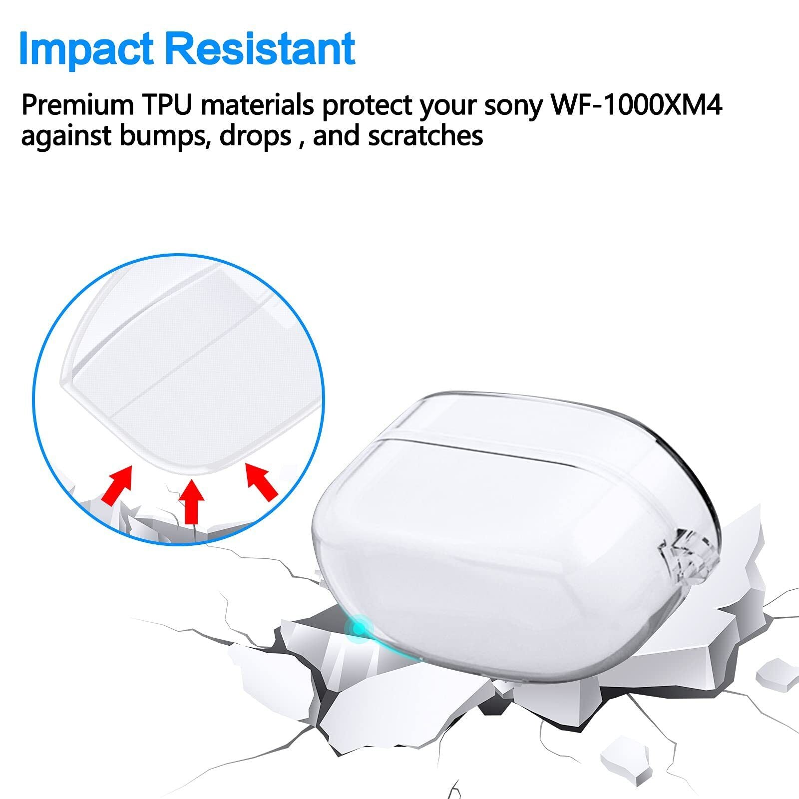 For Sony WF-1000XM4 M3 Clear Case Cover Shockproof Silicone Soft Full Protective