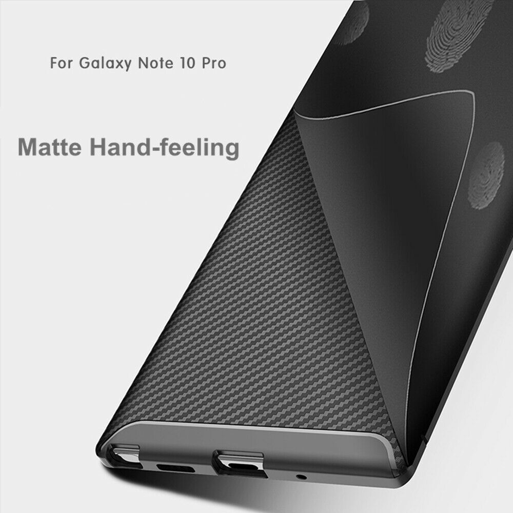 For Samsung Galaxy Note 10 Plus Carbon Fiber Rubber Case TPU Slim Matte Cover