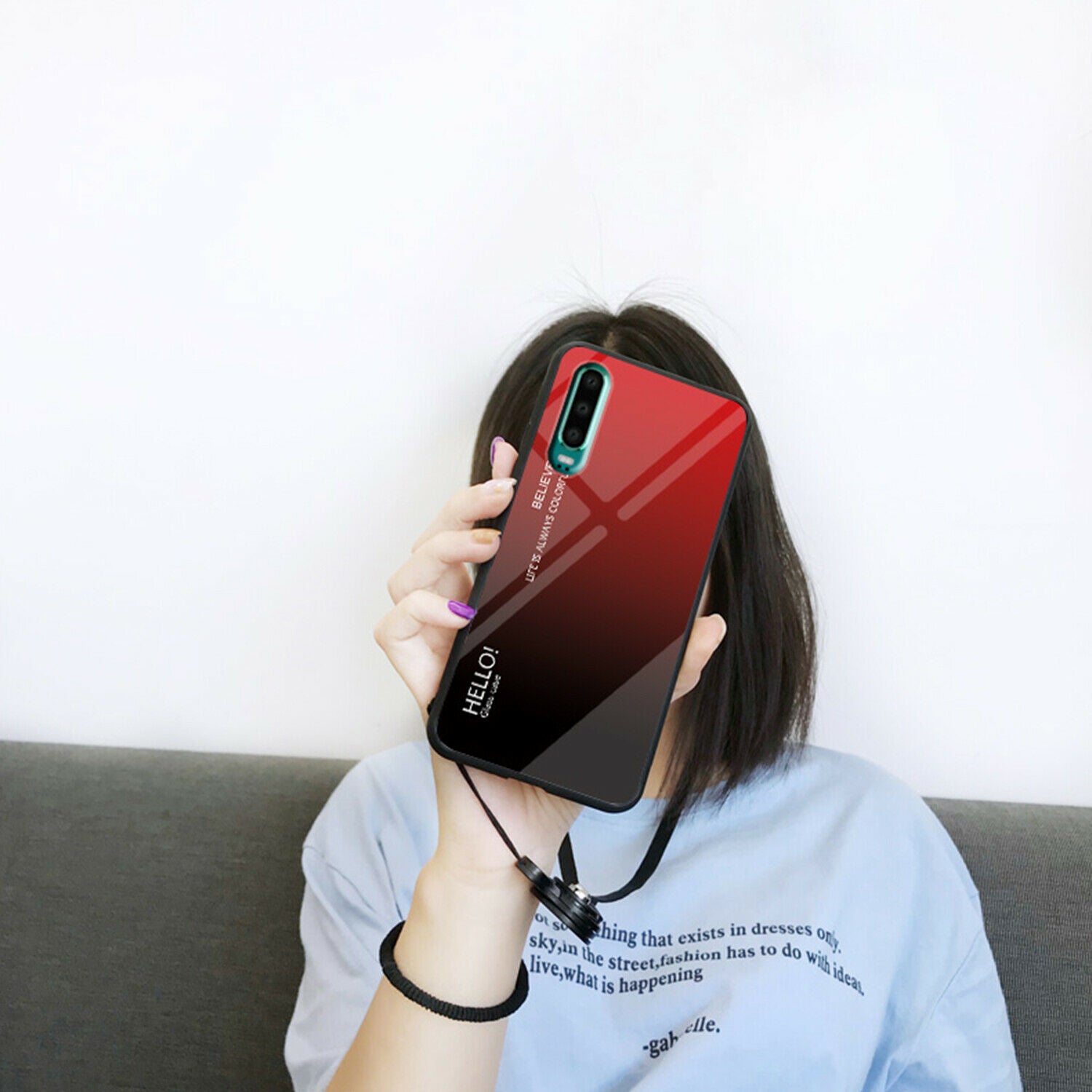 For Huawei Nova 3i Case Shockproof Tempered Glass Bumper Slim Cover-Red