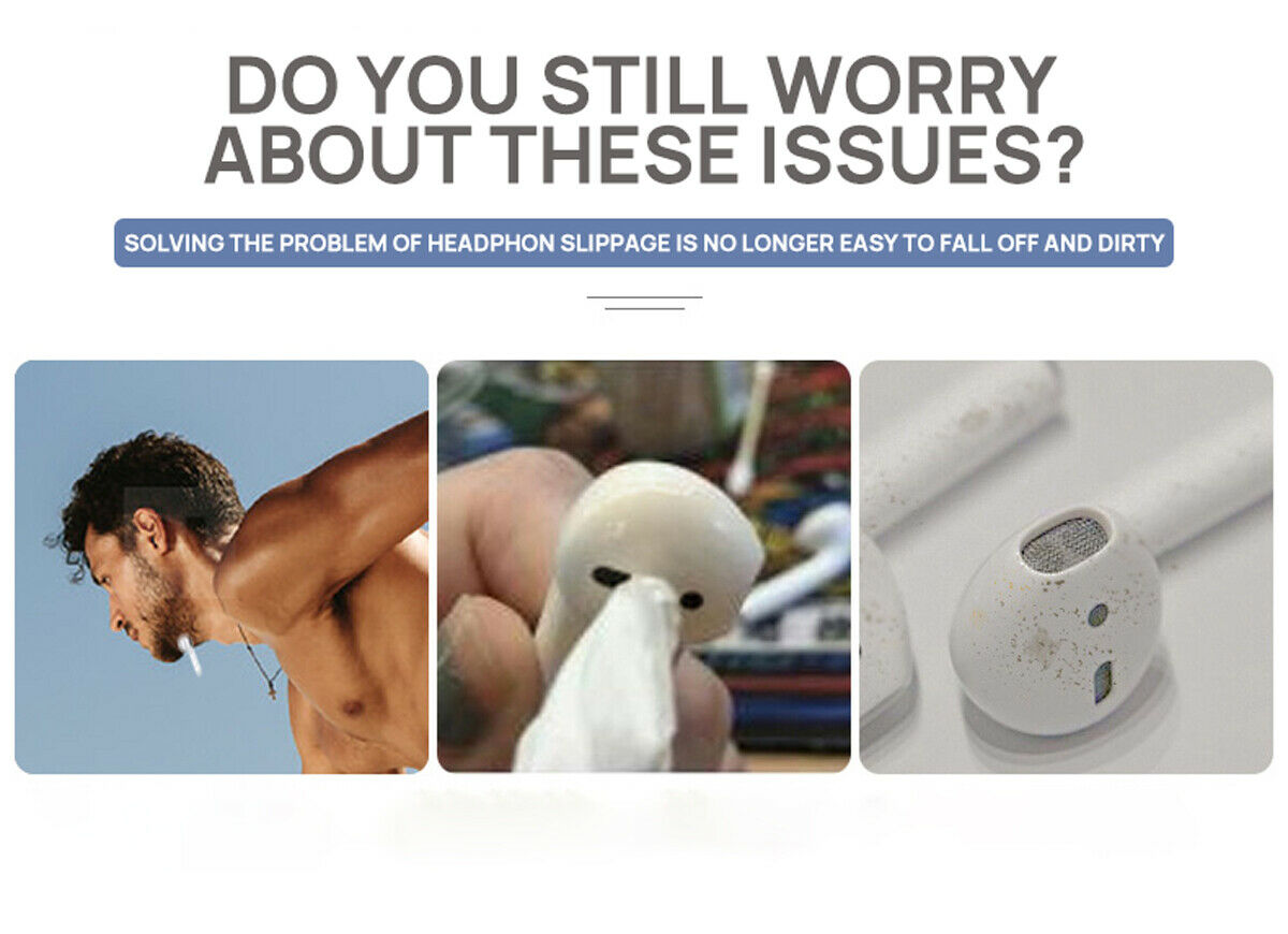 1 Pair For Apple Airpods Case Earpod Cover Ear Hook Earbuds Ear Tips silicone