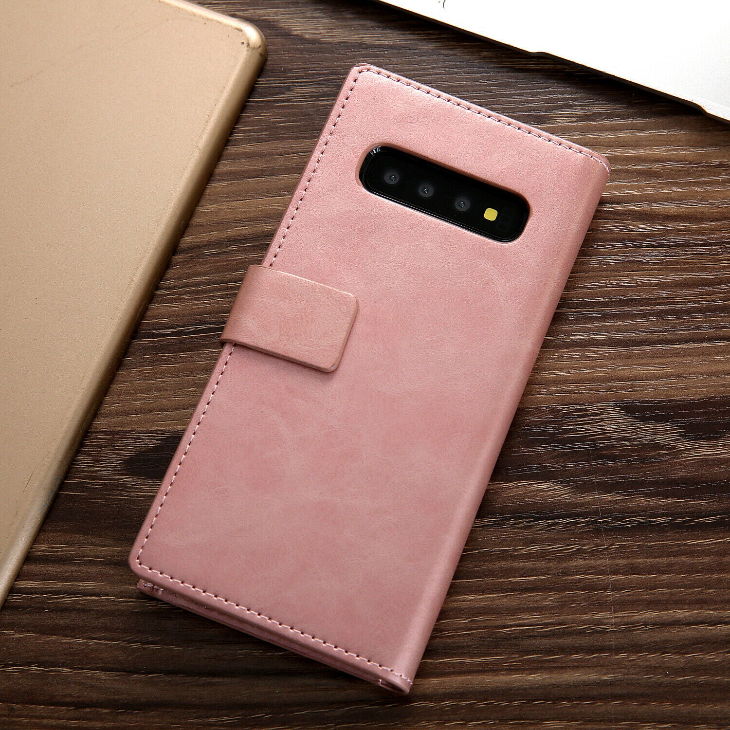 Samsung Galaxy S9 Plus Zipper Leather Wallet Card Magnetic Case Cover-Brown