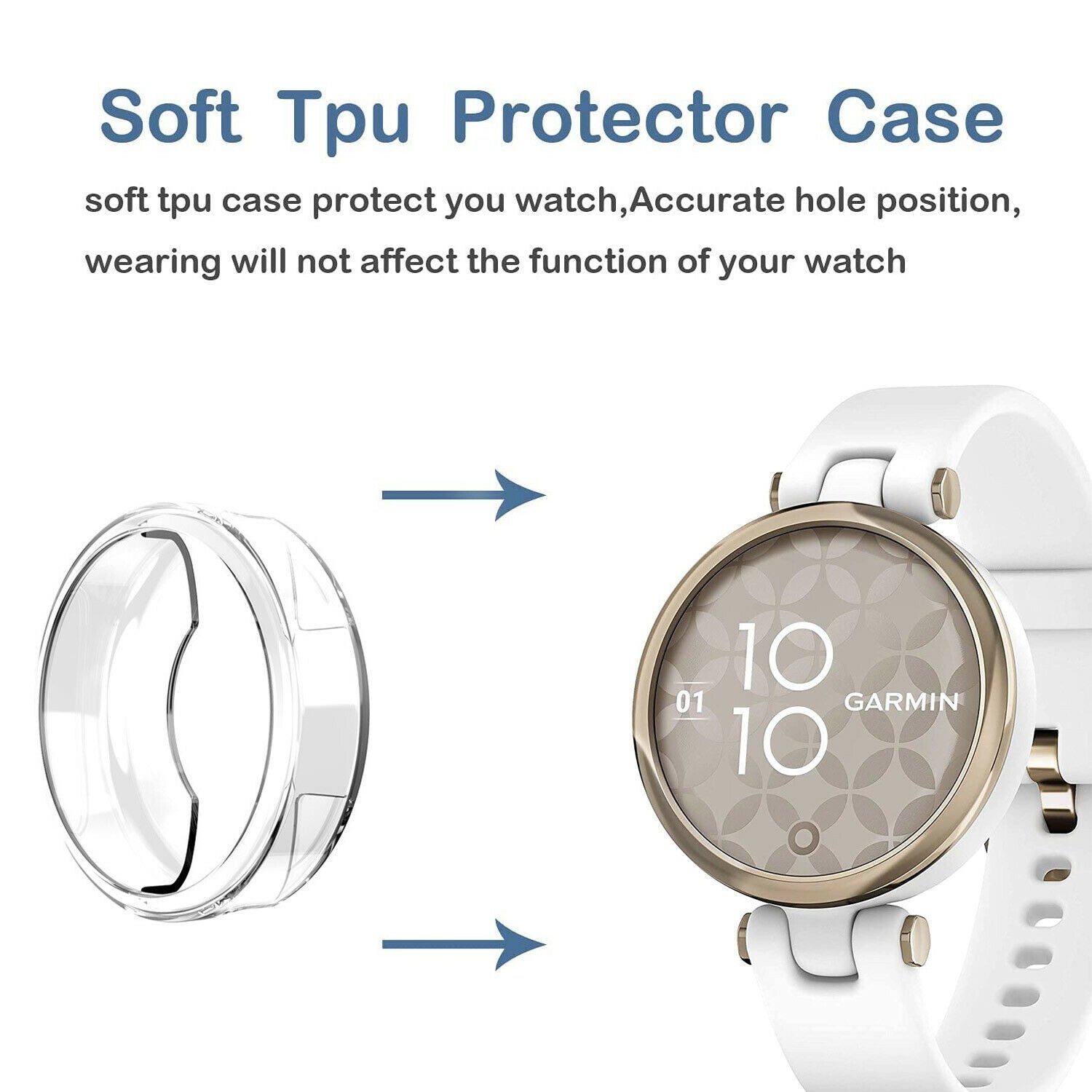 For Garmin Lily Case Cover Shockproof Clear TPU Soft Shell Charging Cable AU