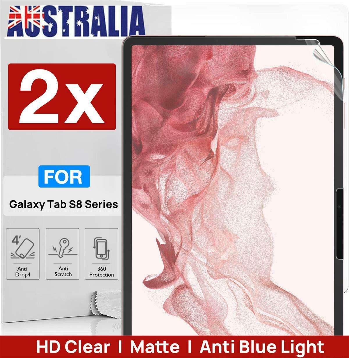 2X For Galaxy Tab S8 Plus Ultra Full Cover Screen Protector Clear Matte Film