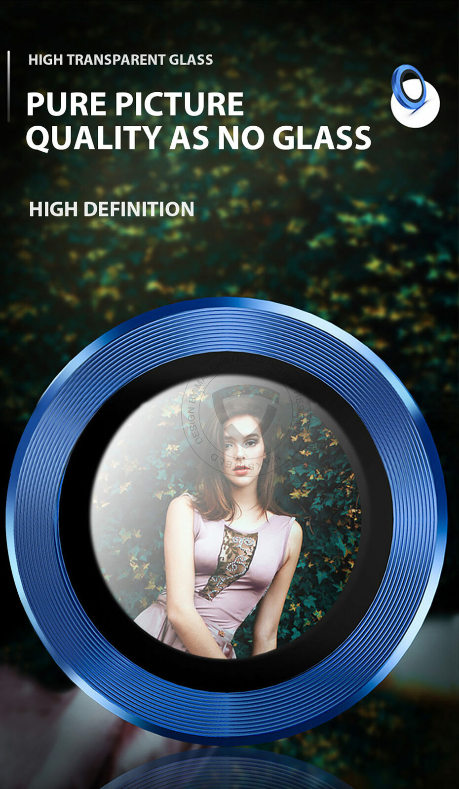 For iPhone 12 Pro Max Glass Camera Lens Metal Ring Protector