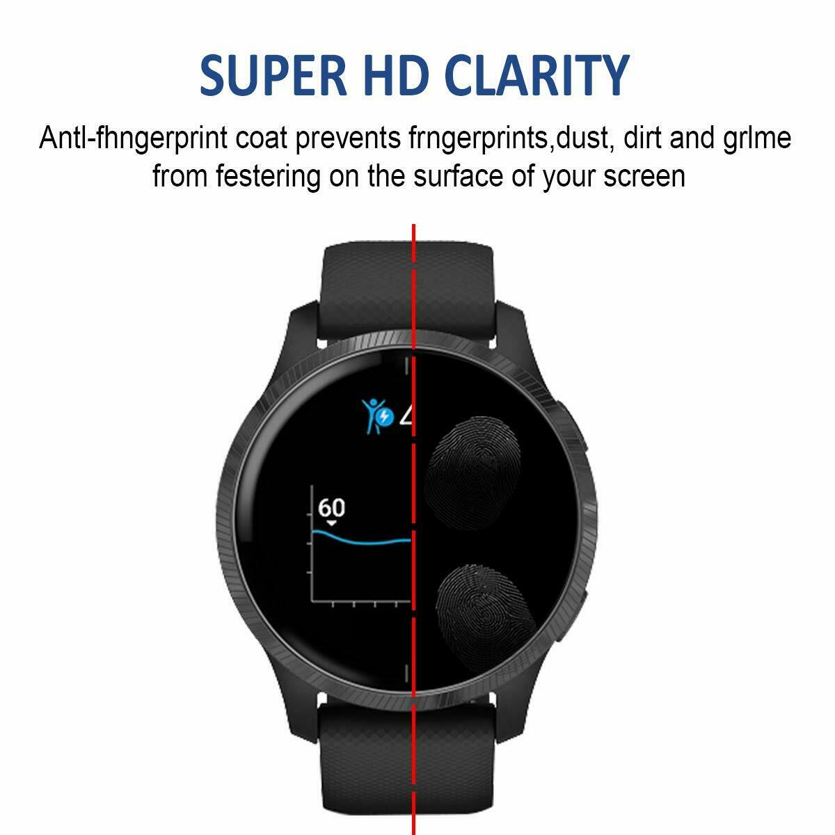 2x For Garmin Venu with AMOLED Display Screen Protector Full Cover Hydrogel Film