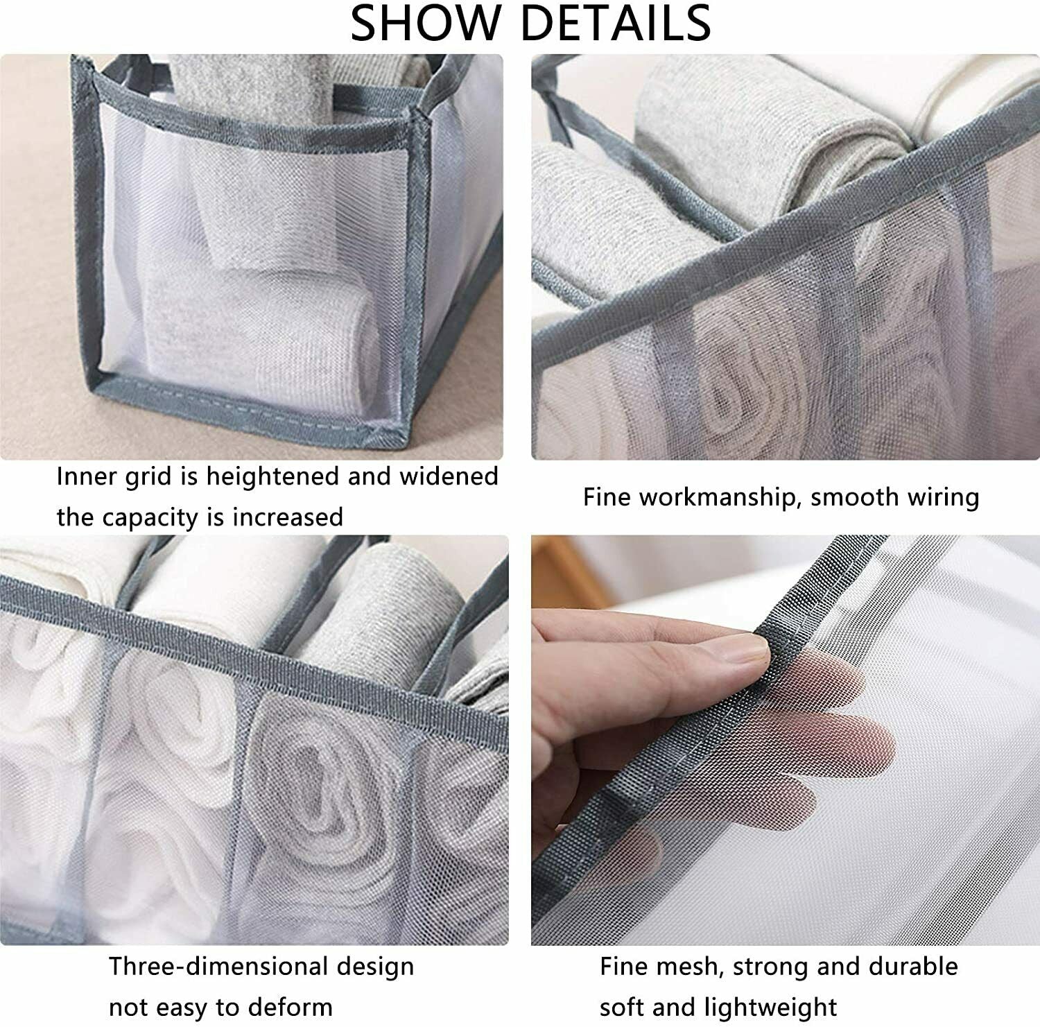 Foldable Drawer Organizer Divider Bra Sock Underwear Storage Closet Wardrobe Box