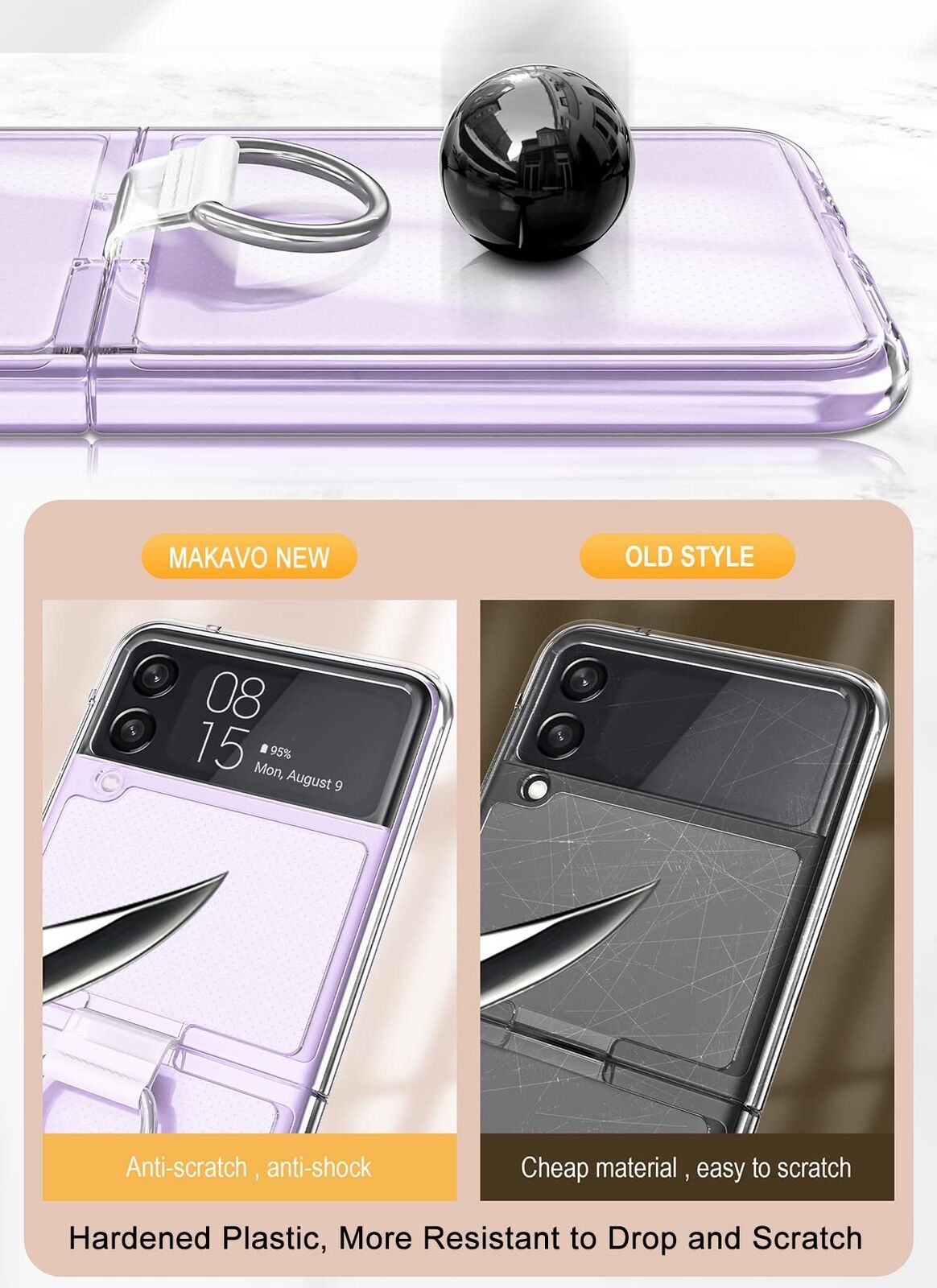 For Samsung Galaxy 5G Hard Case Ultra Slim Clear Cover With Ring Holder