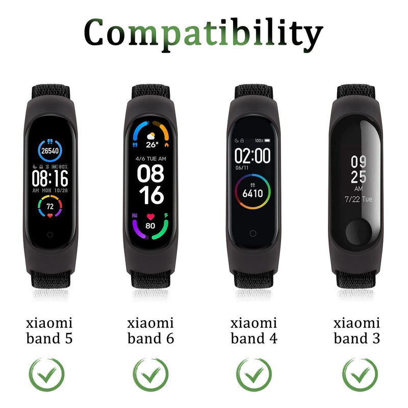 For Xiaomi Mi Band 6/5/7/4 Band Strap Replacement Nylon Loop Wrist Watchband