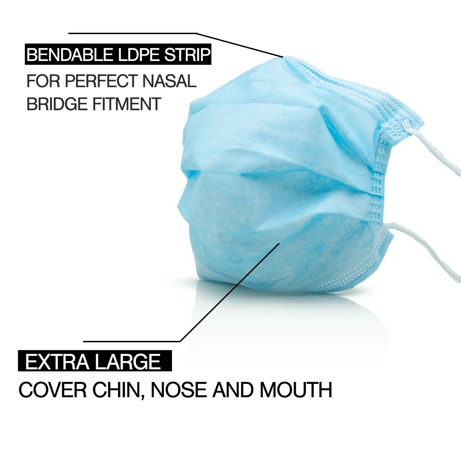 150 Pcs Disposable 3-Ply Face Mask Protective Meltblown AU for General Use