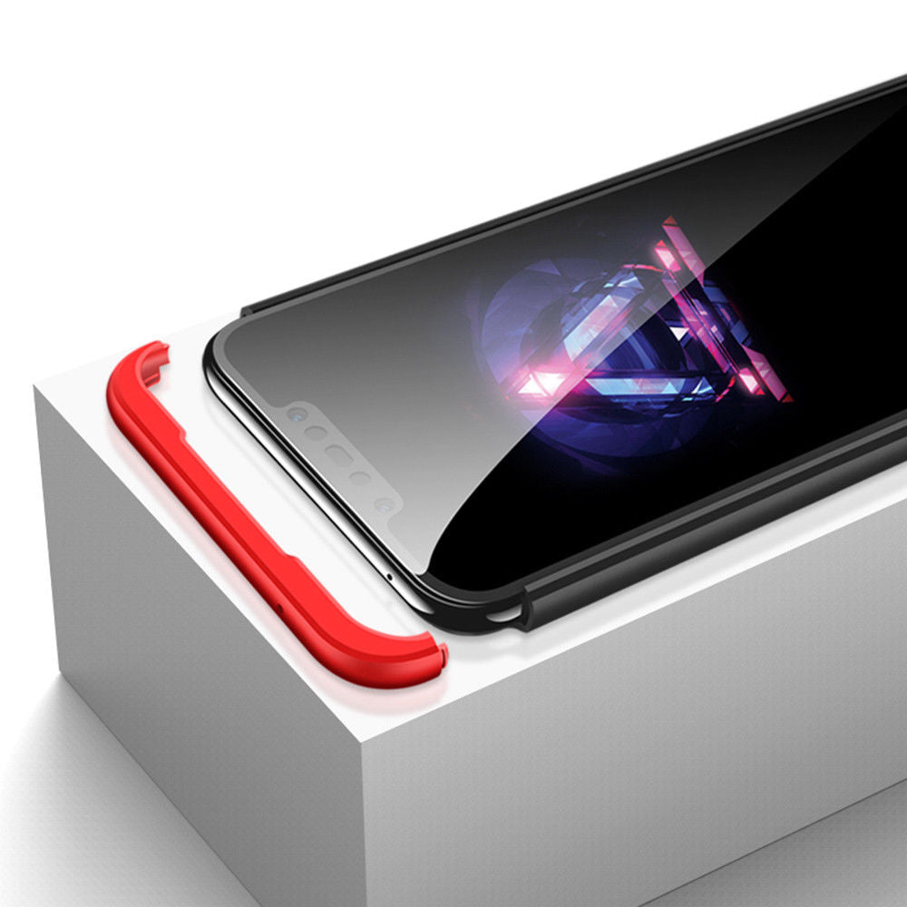 360° Full Tough Cover Shockproof Heavy Duty Bumper Armor Case For Huawei Nova 3i-Red Black