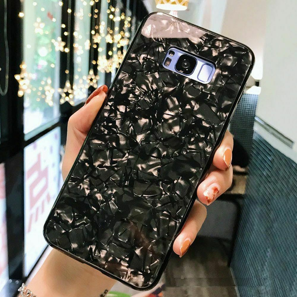 Case For Samsung S9 + Plus Cover Marble Silicone Skin TPU Bumper-Black