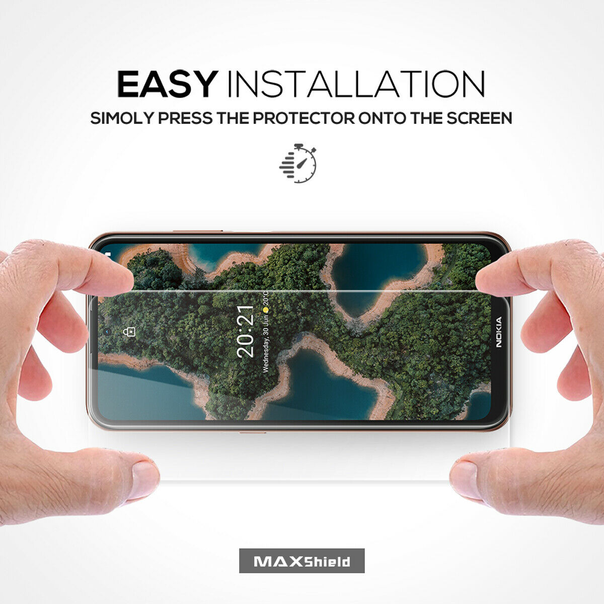 For Nokia X20 MAXSHIELD Full Cover 9H Tempered Glass Screen Protector