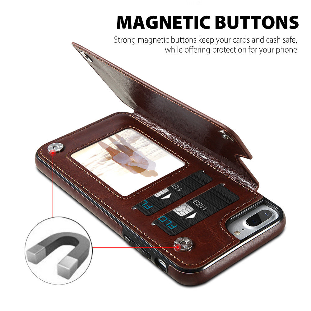iPhone XR Case Flip Leather Wallet Card Shockproof Case