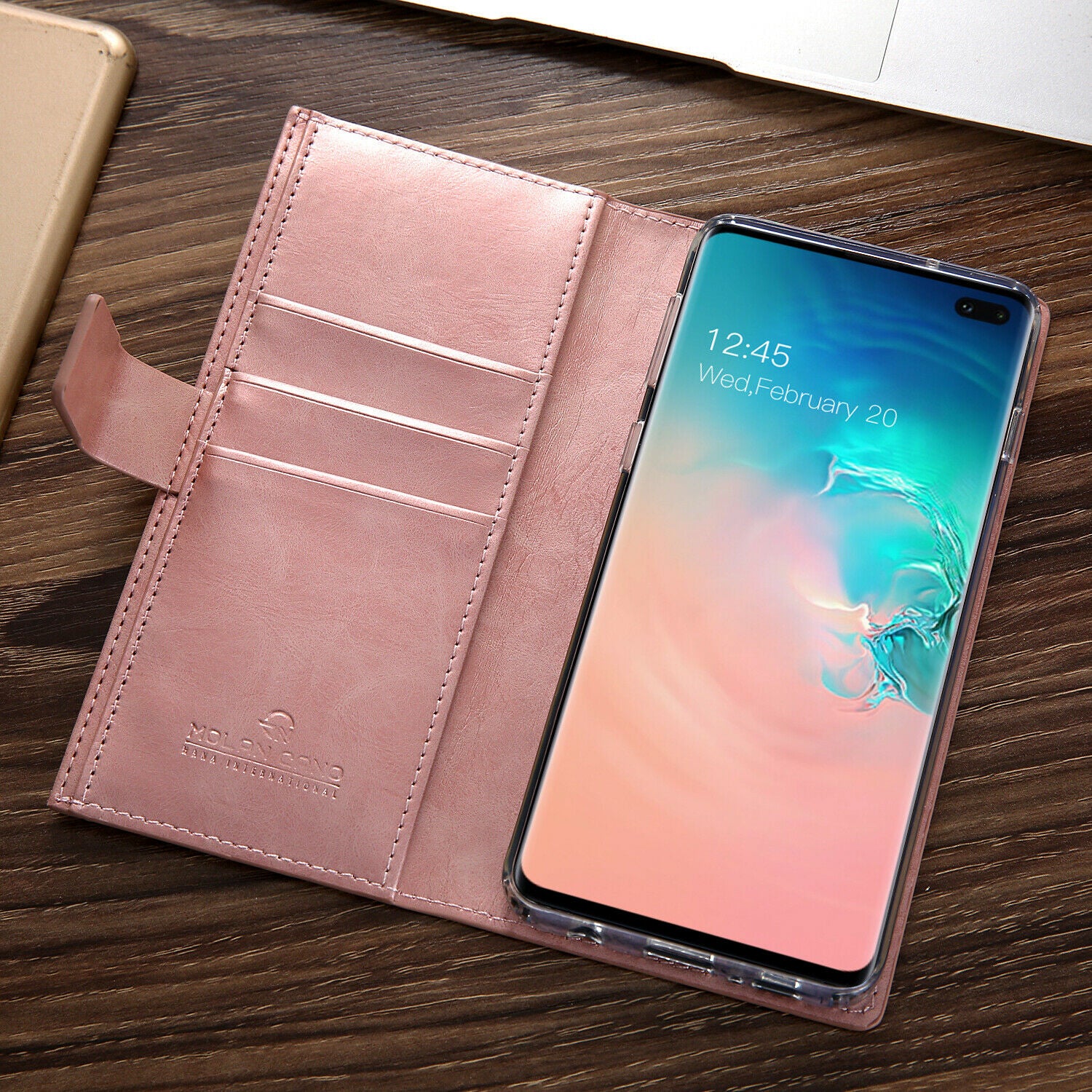 Samsung Galaxy S9 Plus Zipper Leather Wallet Card Magnetic Case Cover-Brown