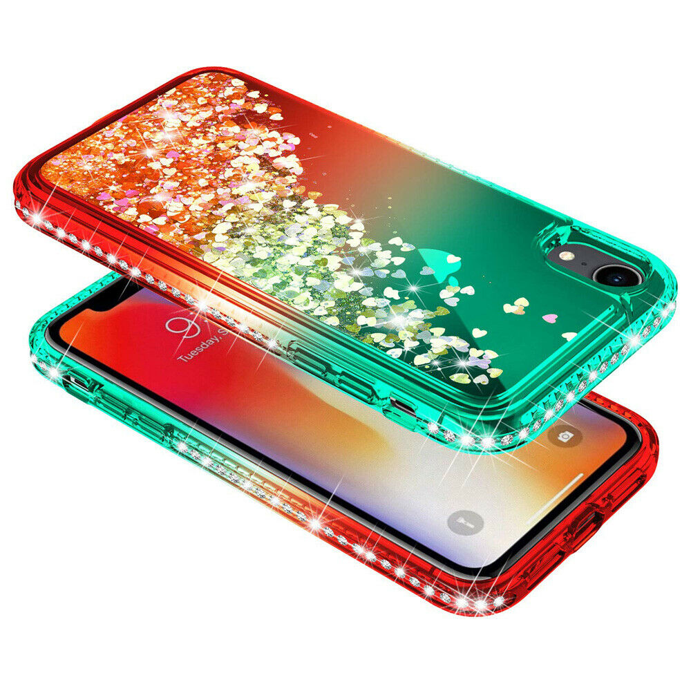 Bling Dynamic Glitter Moving Quicksand Liquid Case Cover For iPhone Xs Max