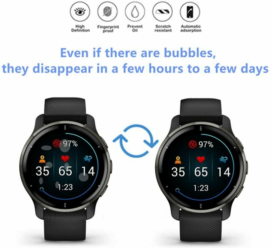 3X For Garmin Venu 2 Plus Screen Protector Full Coverage Smartwatch TPU Guard