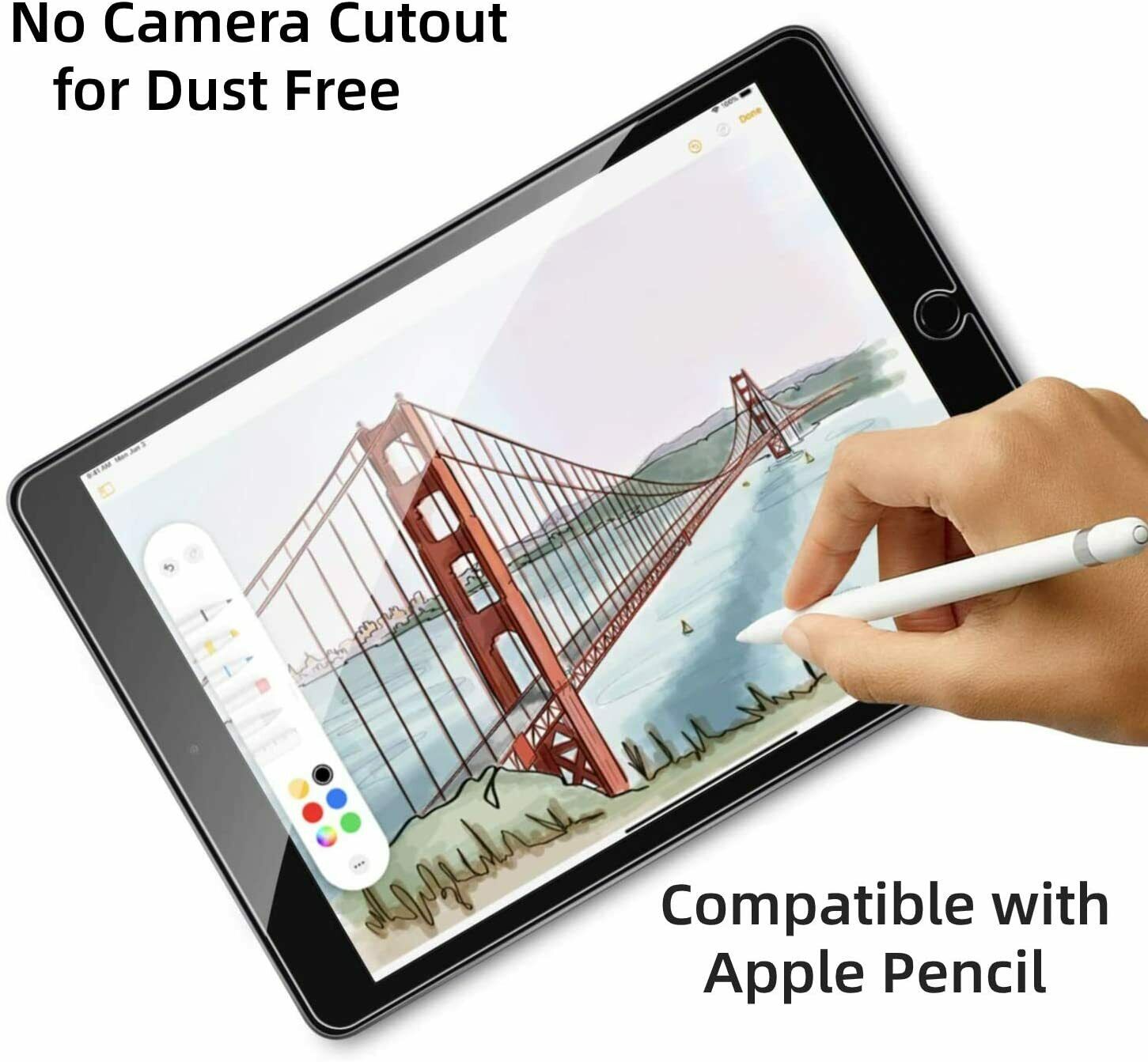 For Apple iPad 9th 2021 10.2 Full Coverage Tempered Glass Screen Protector Case