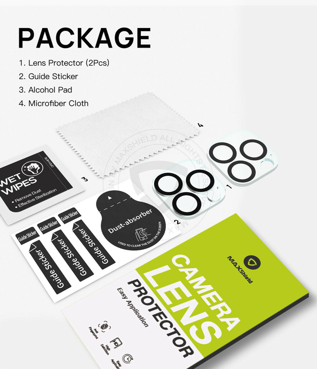 [2 Packs] For iPhone 14 Series MAXSHIELD Camera Lens Tempered Glass Screen Protector