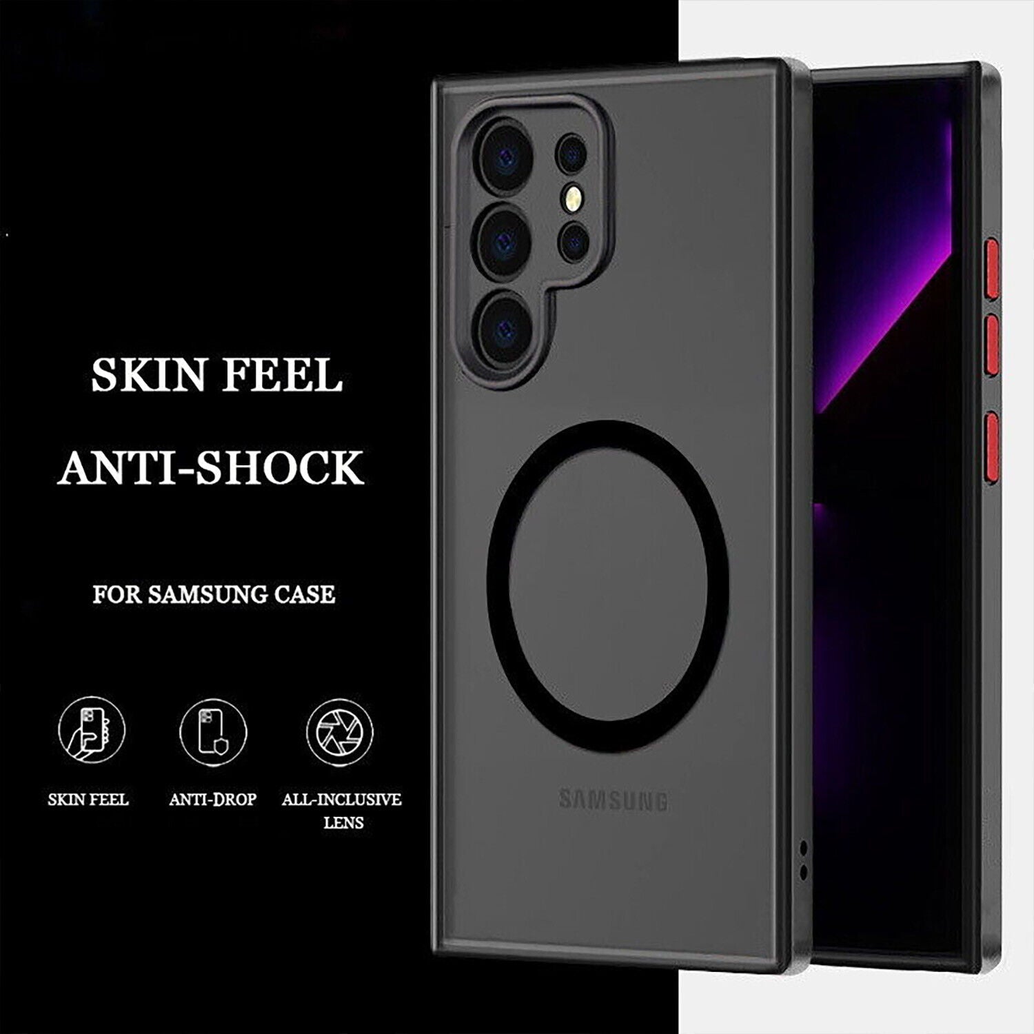 For Samsung S24 Plus Ultra Shockproof Clear Mag Safe Magnetic Case Cover