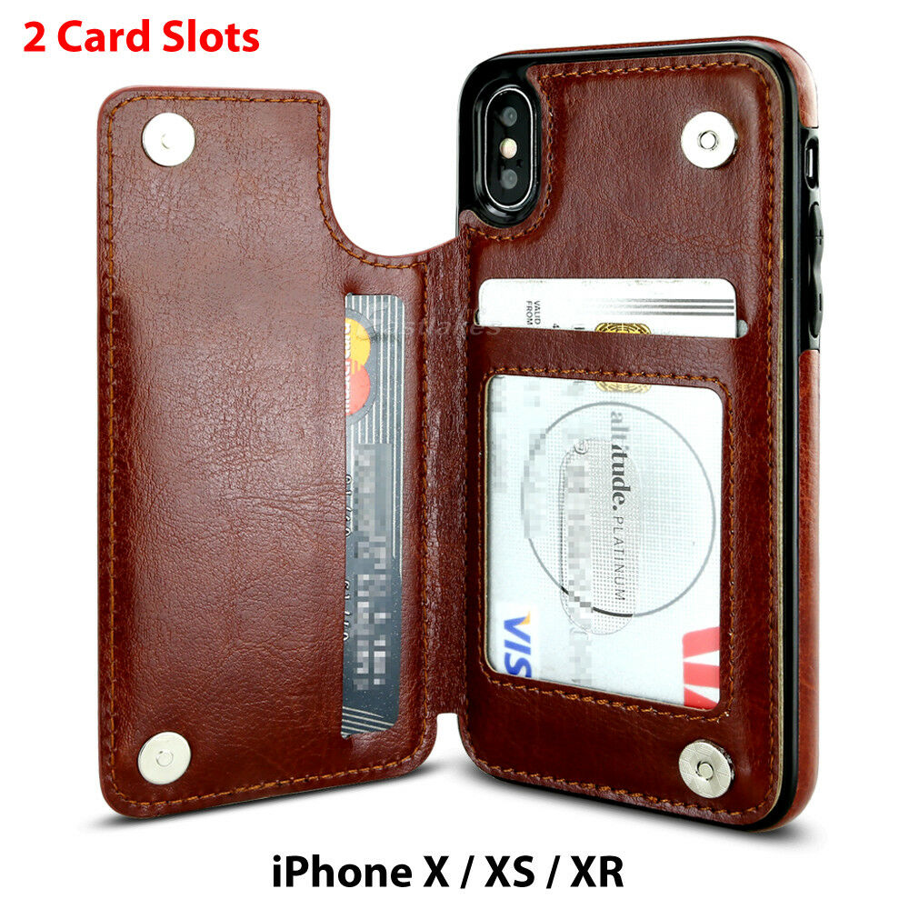 iPhone XR Case Flip Leather Wallet Card Shockproof Case