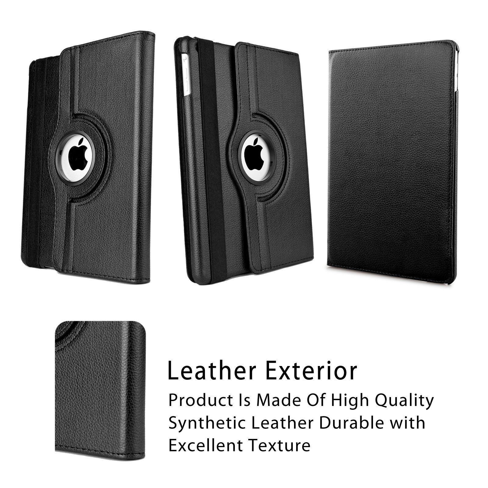 360 Rotate Leather Case Cover For Apple iPad Mini 1 2 3