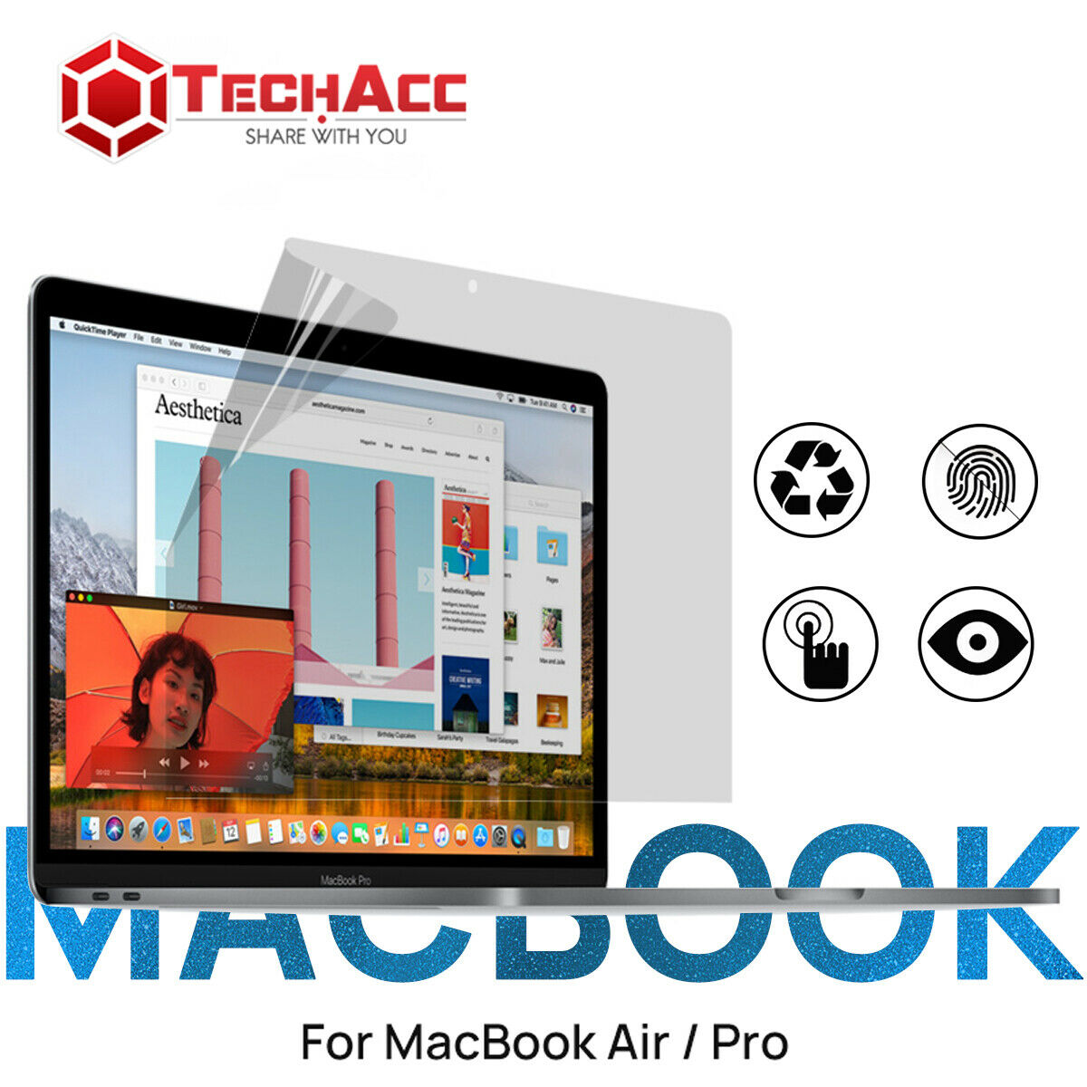 Clear Screen Protector HD for Apple Macbook Pro Air 13" film Cover A2337 M1