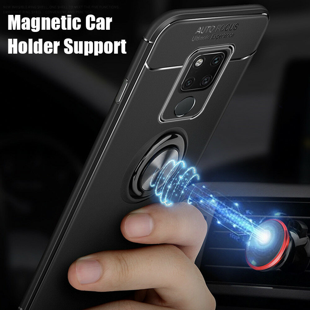 Mate 20 Pro Case Magnetic Car Mount Soft TPU Ring Holder Kickstand Cover Huawei