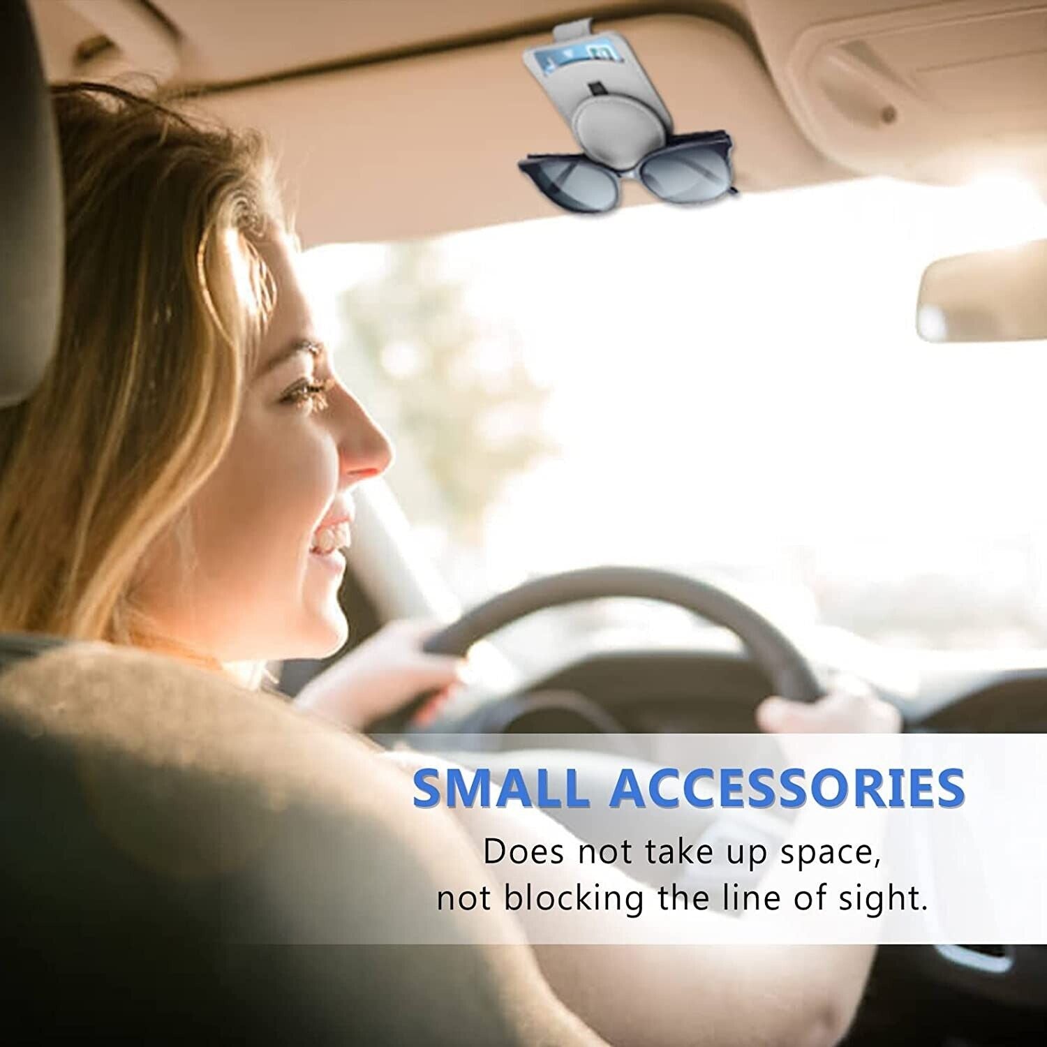 PU Leather Car Sunglasses Holder Eye Glasses Ticket Card Clip Holder Organizer