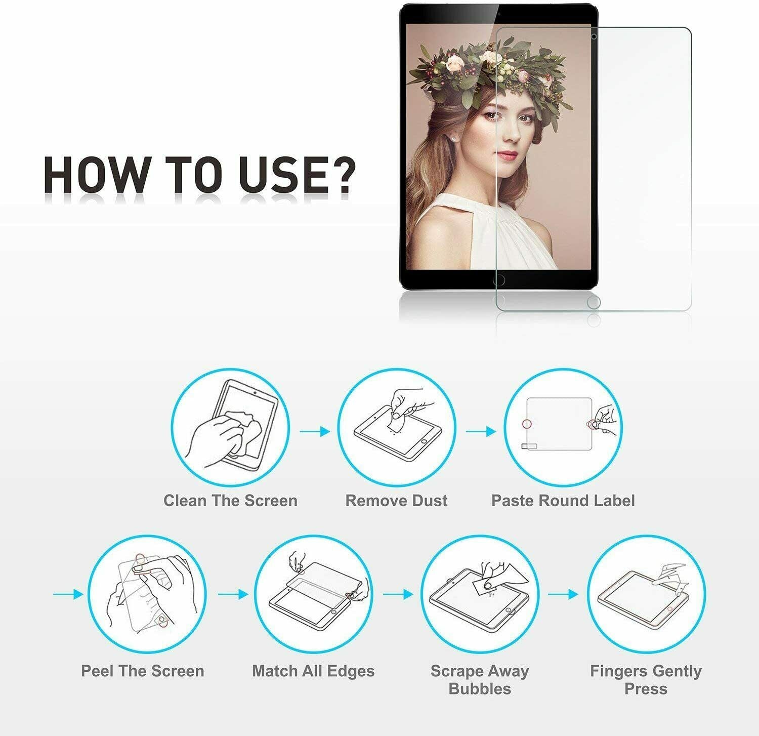 For Apple iPad 9th 2021 10.2 Full Coverage Tempered Glass Screen Protector Case