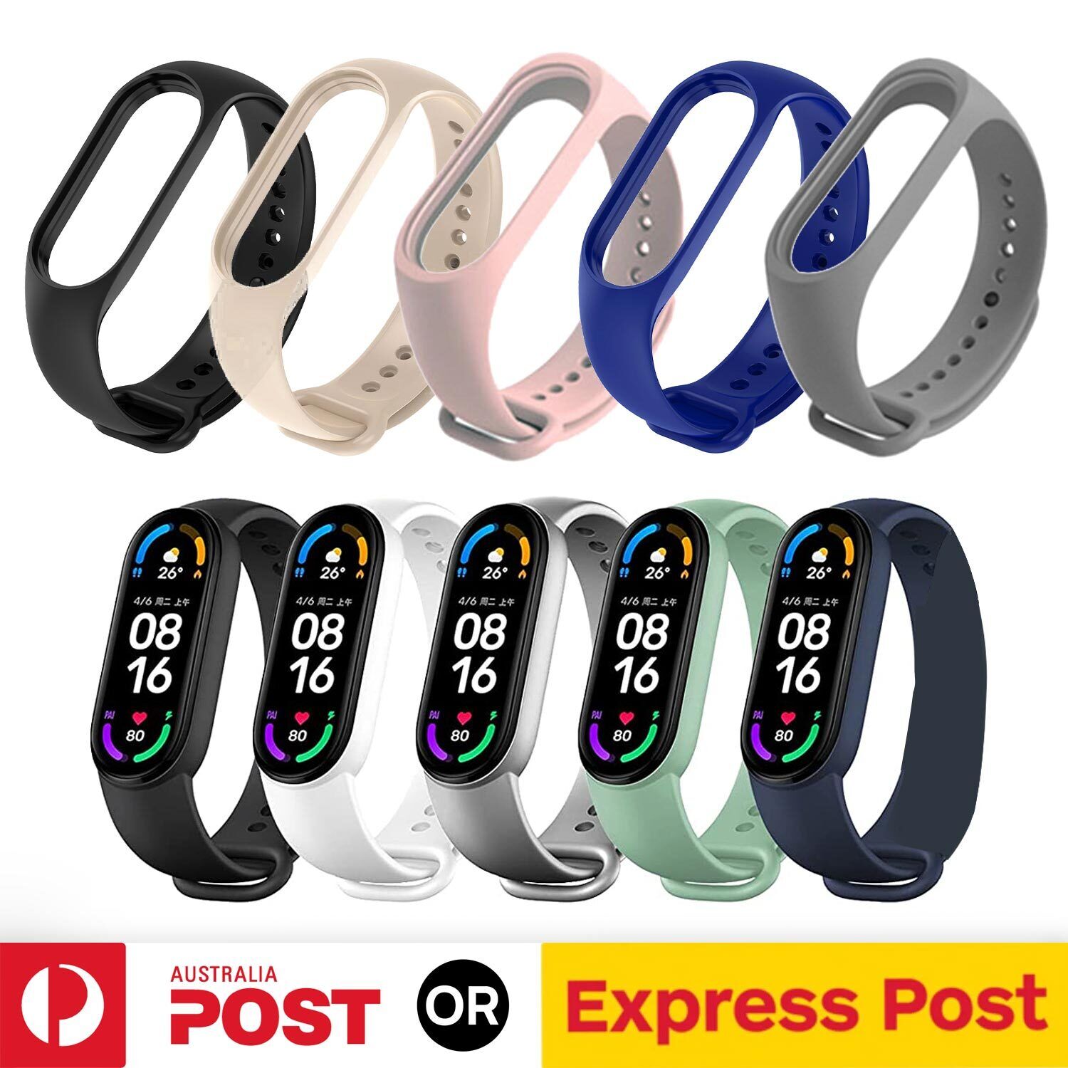 For Xiaomi Mi Band 3/4 Band Strap Replacement Silicone Wrist Watchband