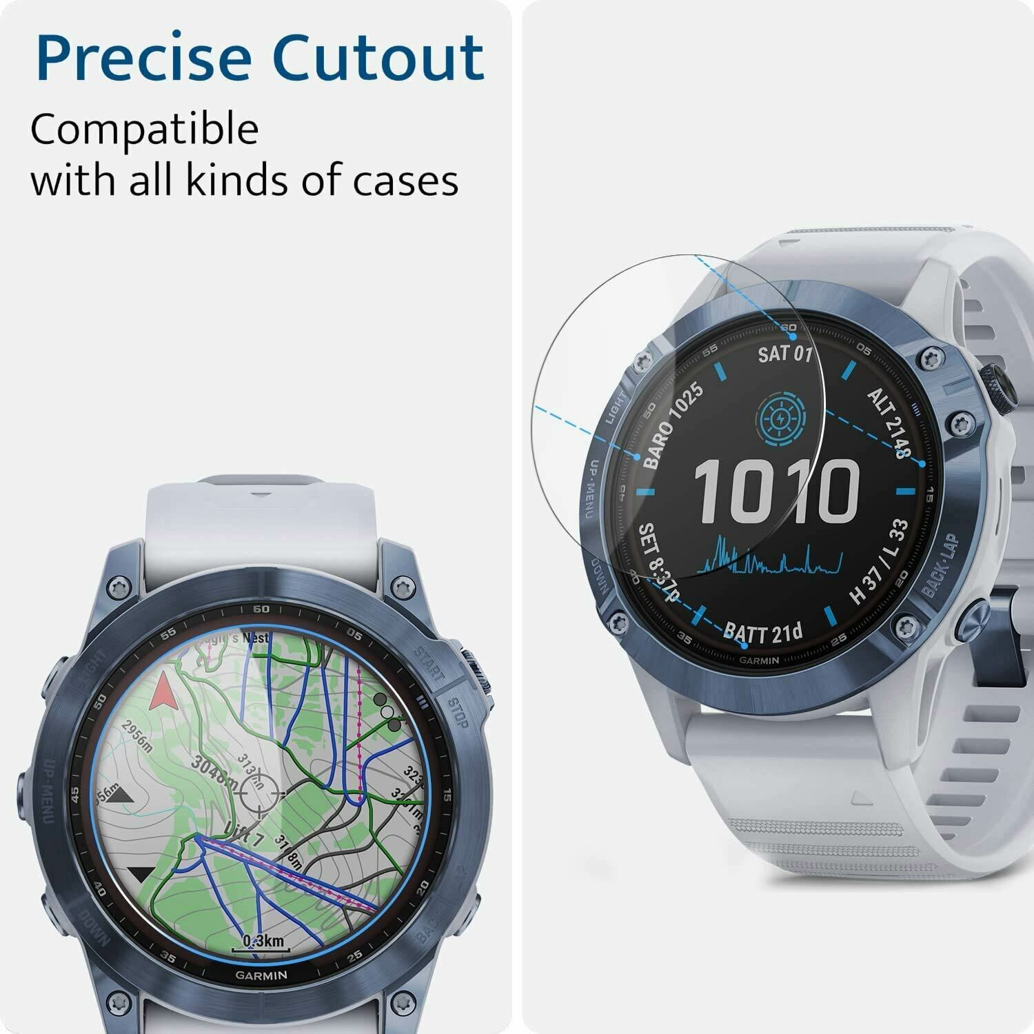 2x For Garmin Fenix 7 7S 7X Solar Sapphire Tempered Glass Screen Protector Cover