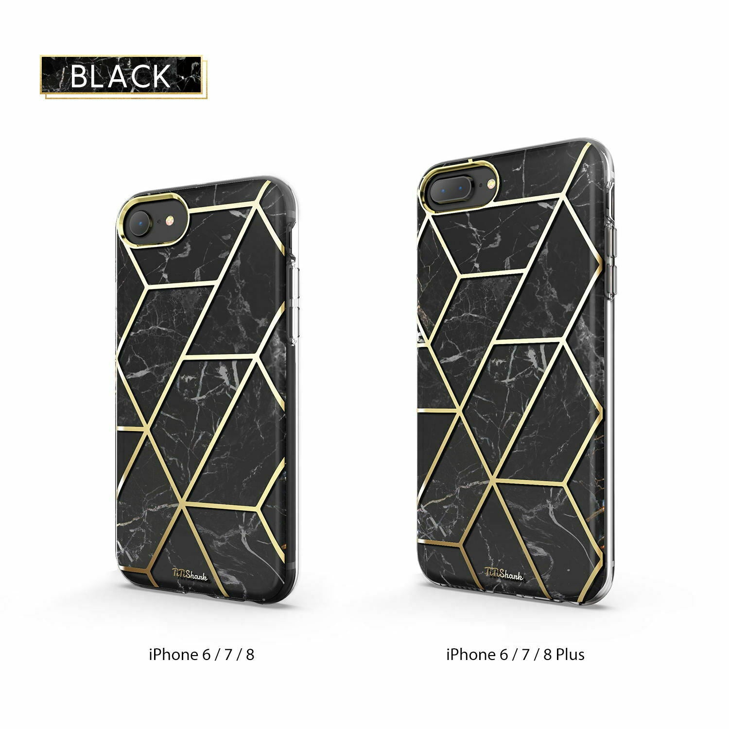 TiTiShark For iPhone 6/6s/7/8 Case Clear Marble Fashion Shockproof Cover