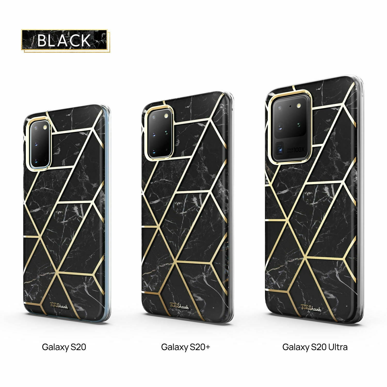 Galaxy S20 Plus Ultra Case TITISHARK Clear Stylish Marble Shockproof Case Cover