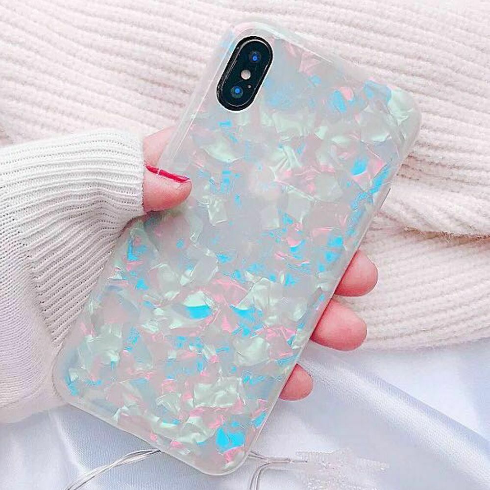 Case For Samsung S9 + Plus Cover Marble Silicone Skin TPU Bumper-Rainbow