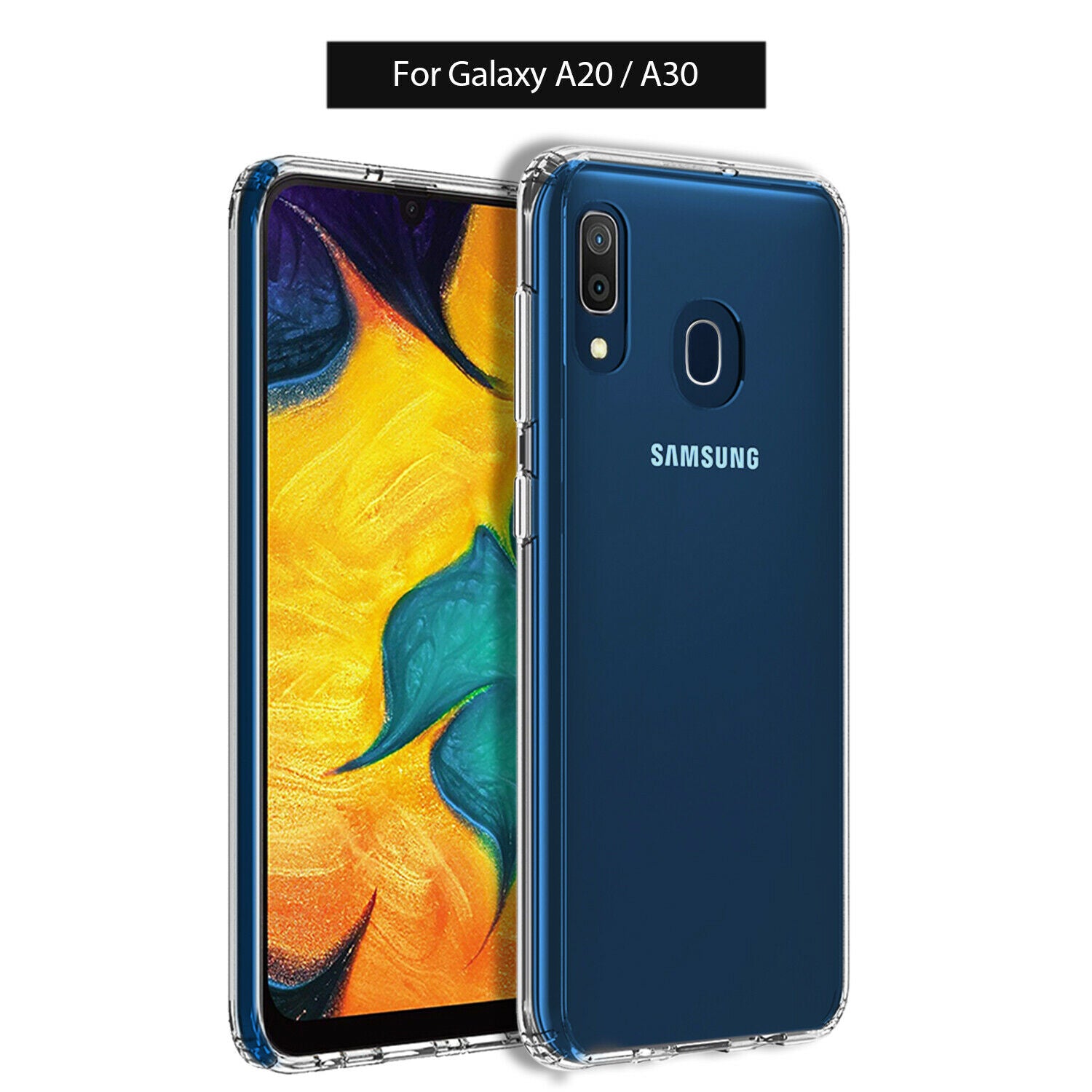 Hard Clear Samsung Galaxy A20 Case Clear Heavy Duty Shockproof Slim Cover