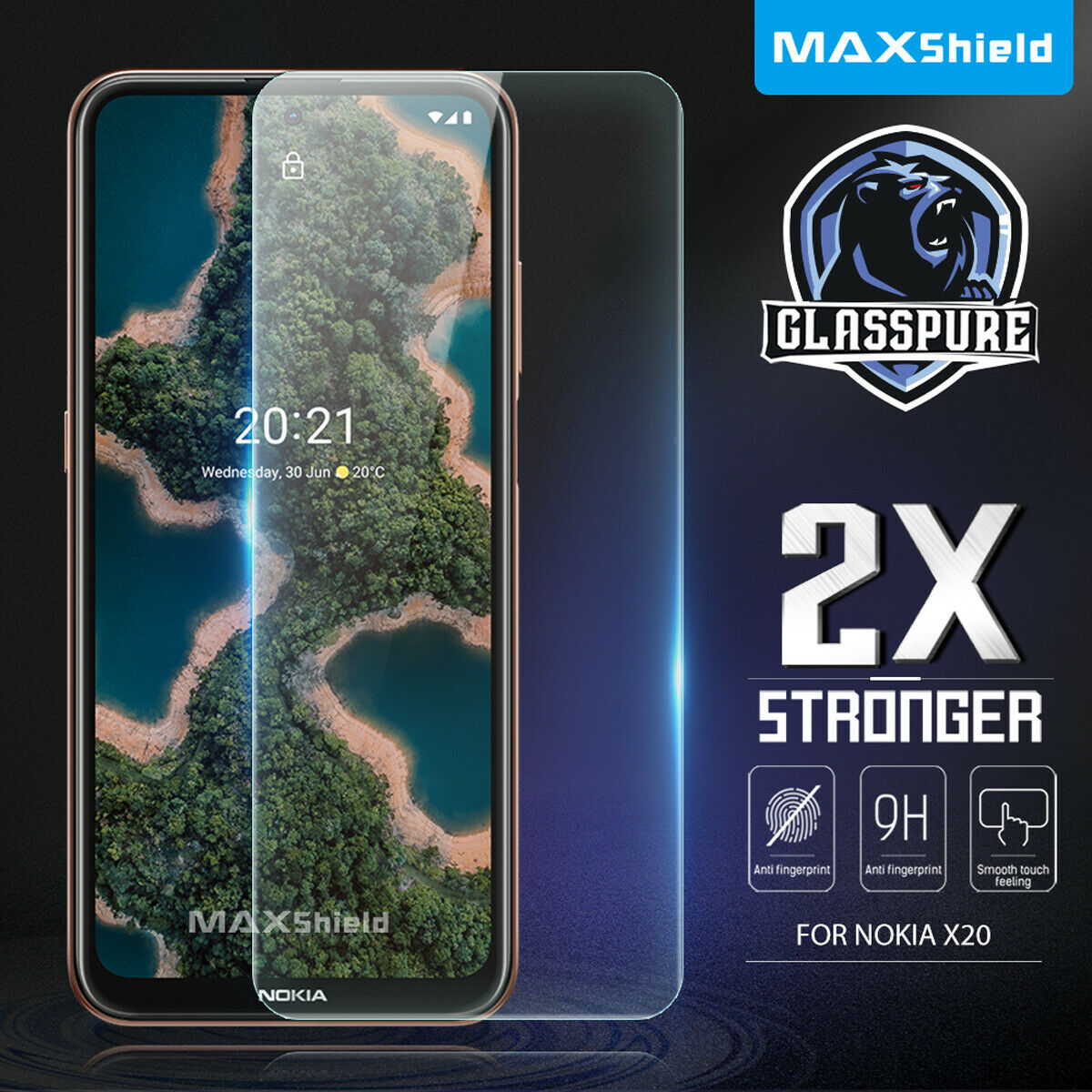 For Nokia X20 MAXSHIELD Full Cover 9H Tempered Glass Screen Protector