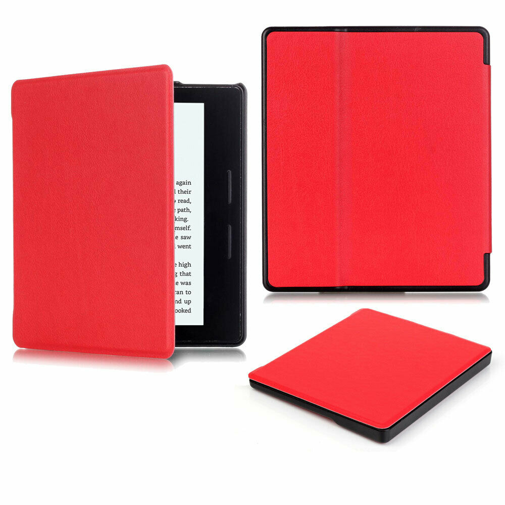 For Amazon Kindle Oasis 2019 Case 7'' 10th Gen Magnetic Leather Smart Cover--Red