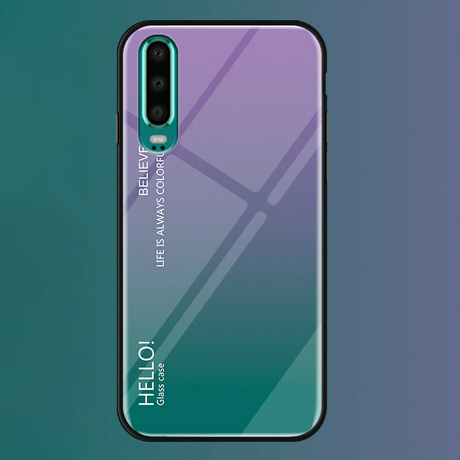 For Huawei Nova 3e Case Shockproof Tempered Glass Bumper Slim Cover-Red