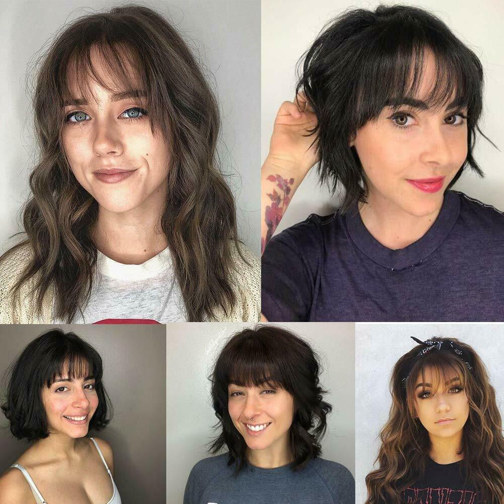 Natural Thin Fringe Bangs False Fake Hair Extension Clip In Front Hairpieces AU