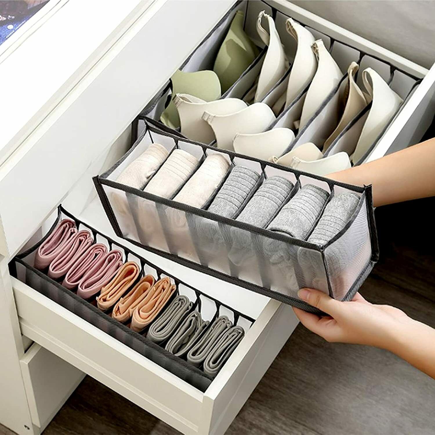 Foldable Drawer Organizer Divider Bra Sock Underwear Storage Closet Wardrobe Box