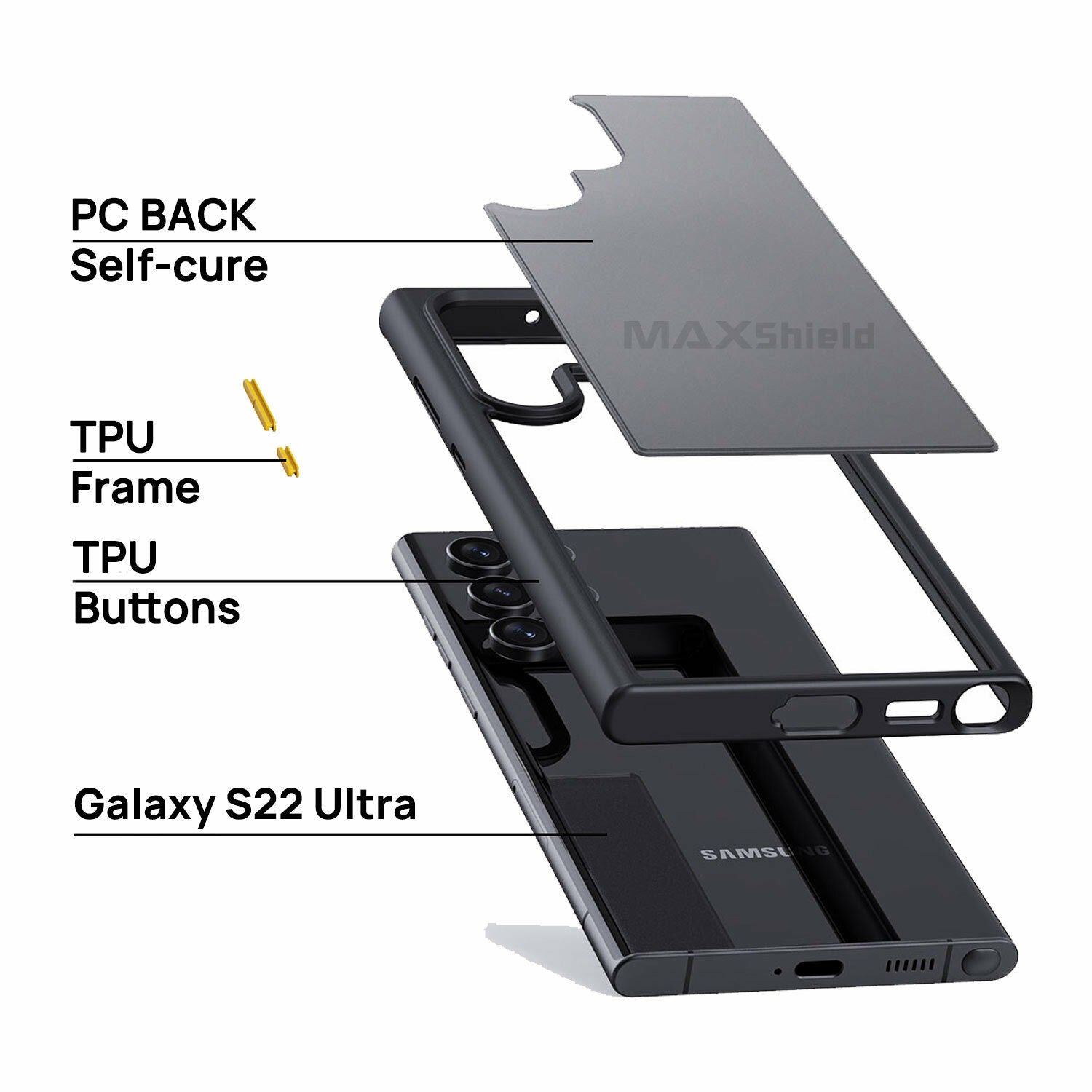 For Samsung Galaxy S22 Plus Ultra 5G 2022 Case Hard Back Shockproof Slim Cover