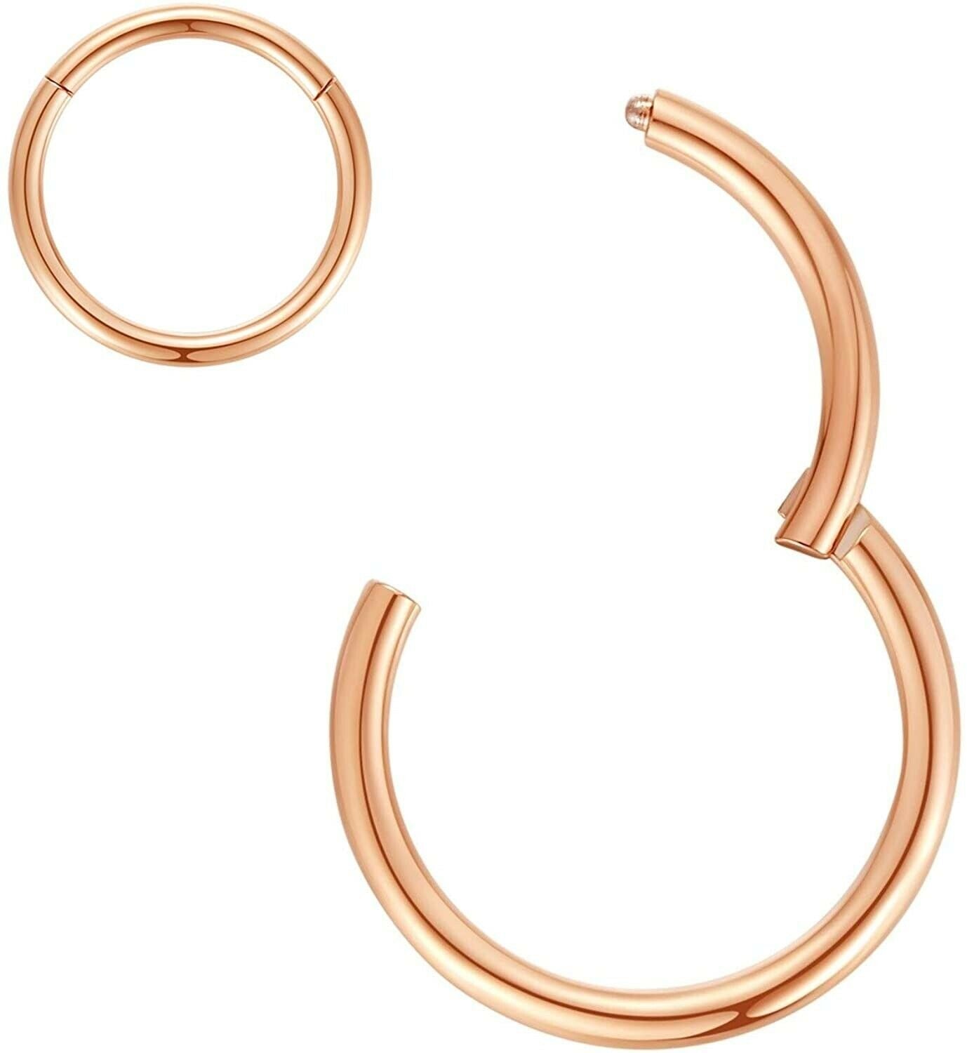 2X Nose Lip Ear Ring Hoop Rings Surgical Body Piercing Earring Stud 6 MM