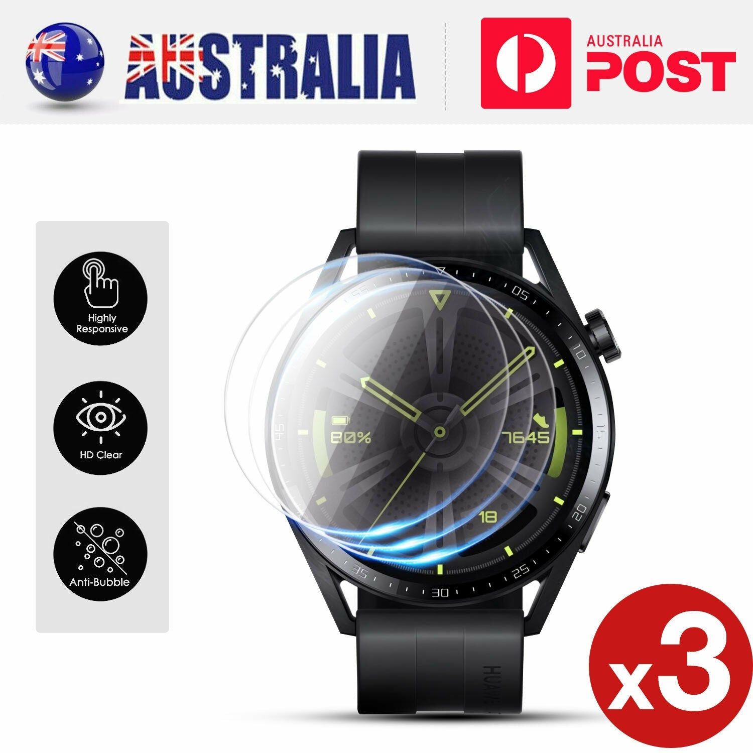 For Huawei Watch GT 3 Active Classic 42 46mm Hydrogel Screen Protector iCase Casefactory