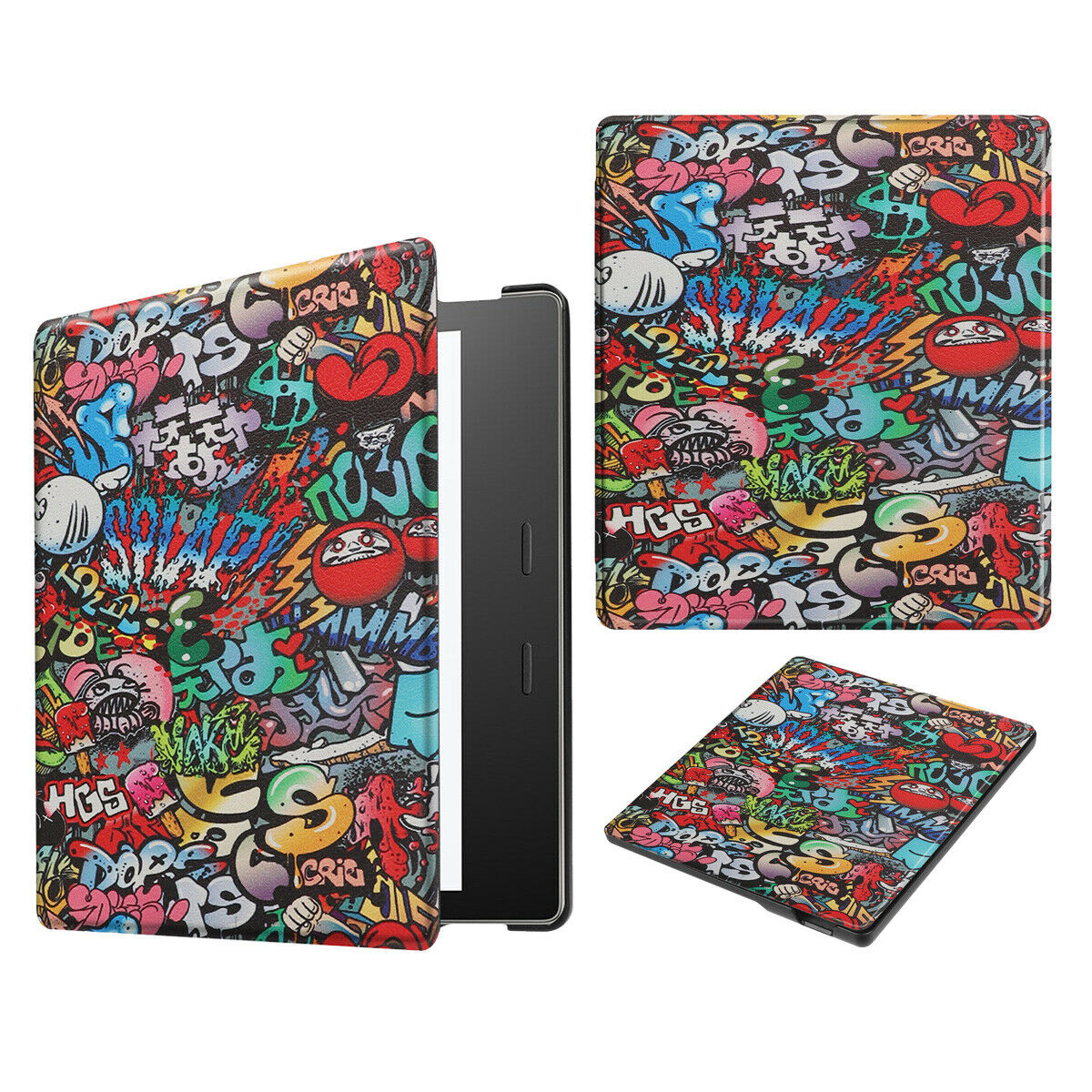 For New Amazon All New Kindle 2019 Painting Leather Smart Cover--Graffiti